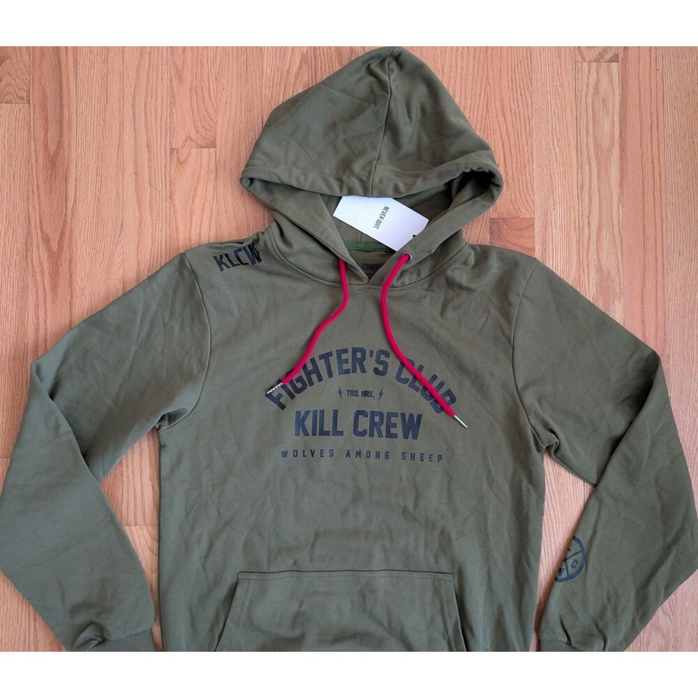 New Kill Crew Fighters Club Hoodie Mens Small Olive Green Streetwear KLCW NWT